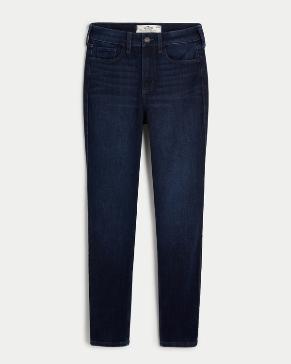 Curvy High-Rise Dark Wash Super Skinny Jeans, Dark Rinse view 1