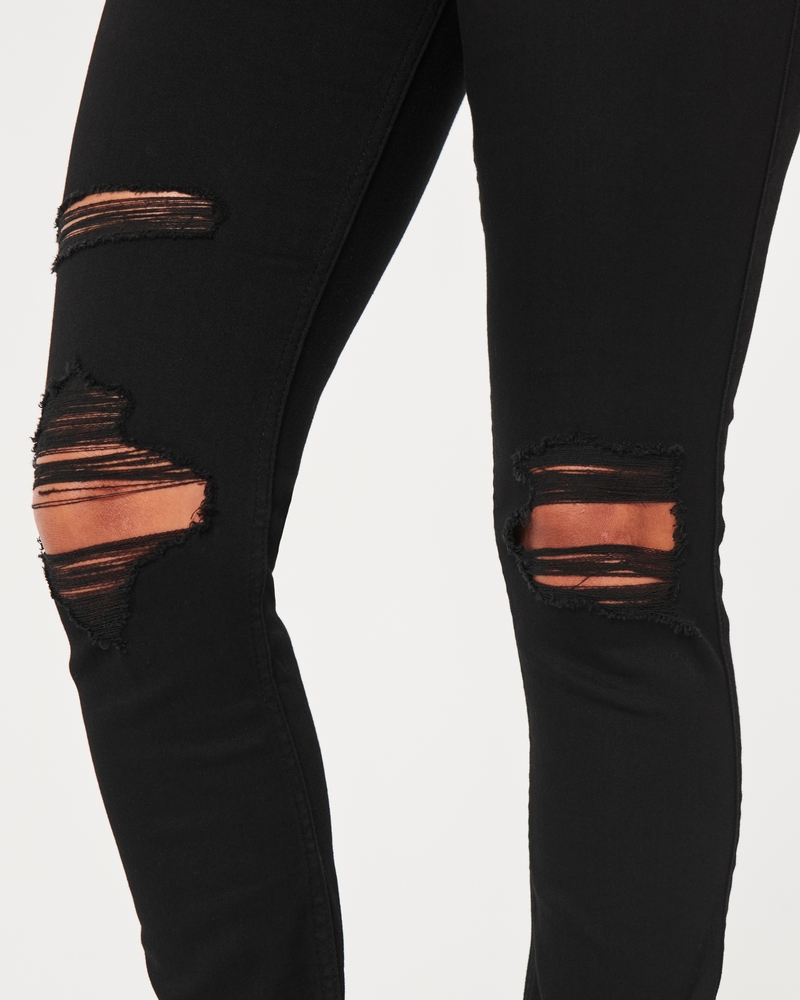 Women's High-Rise Ripped Black Jean Leggings Women's Clearance