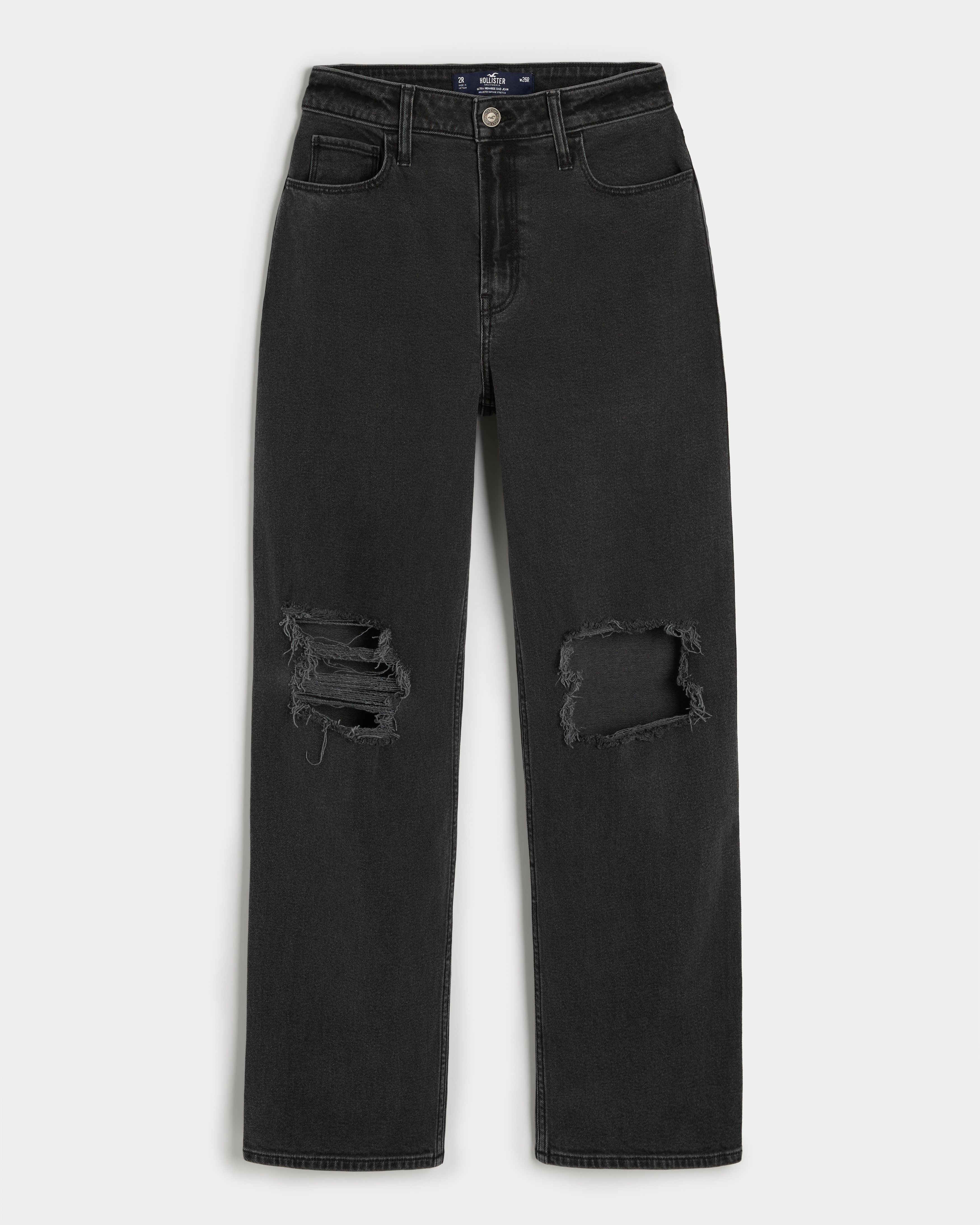 Black hollister hot sale jeans ripped