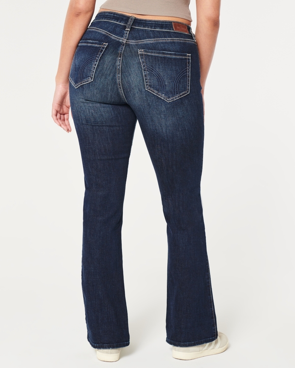 Women's Curvy Mid-Rise Dark Wash Boot Jeans | Women's Clearance