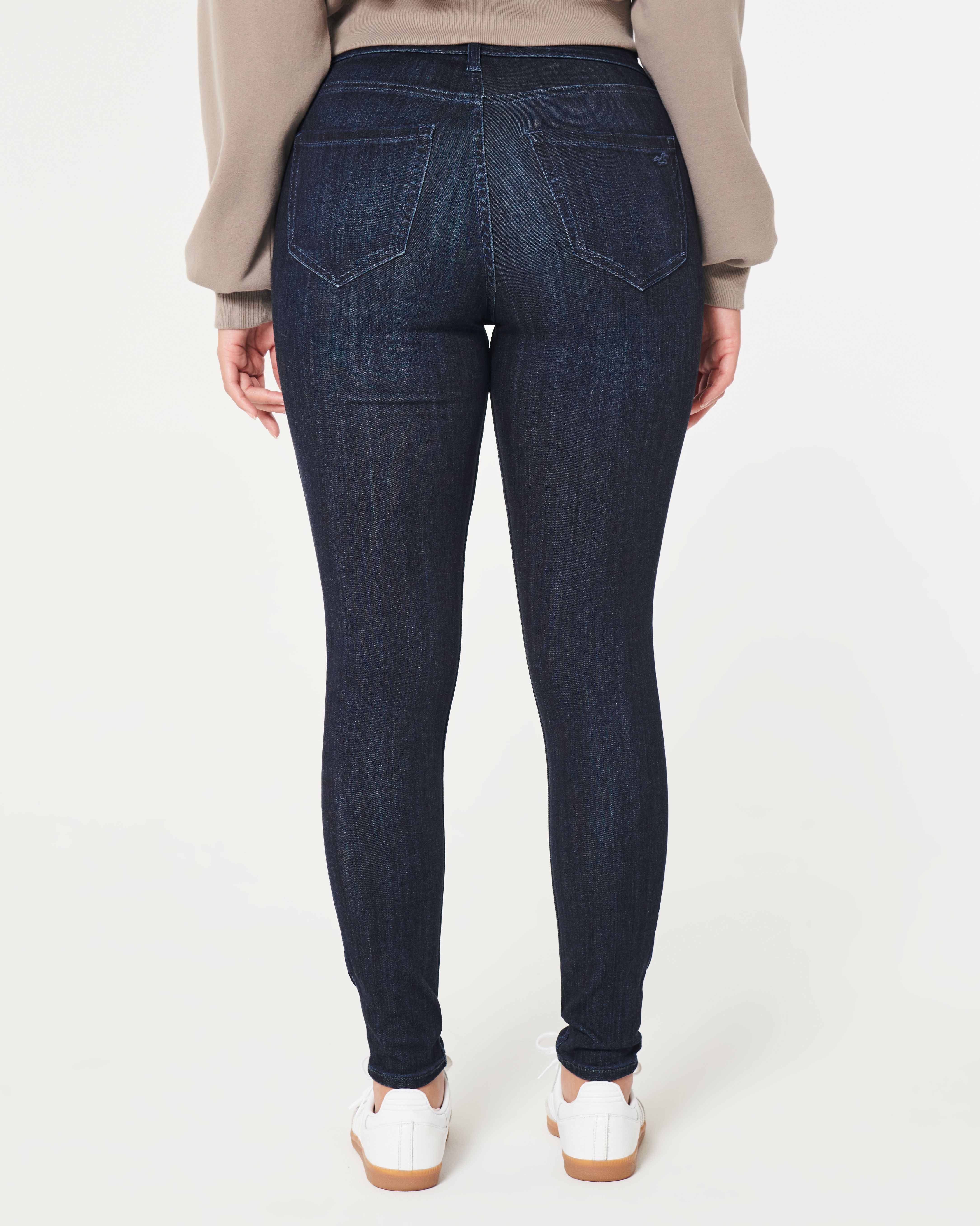 Curvy High-Rise Ripped Dark Wash Jean Leggings