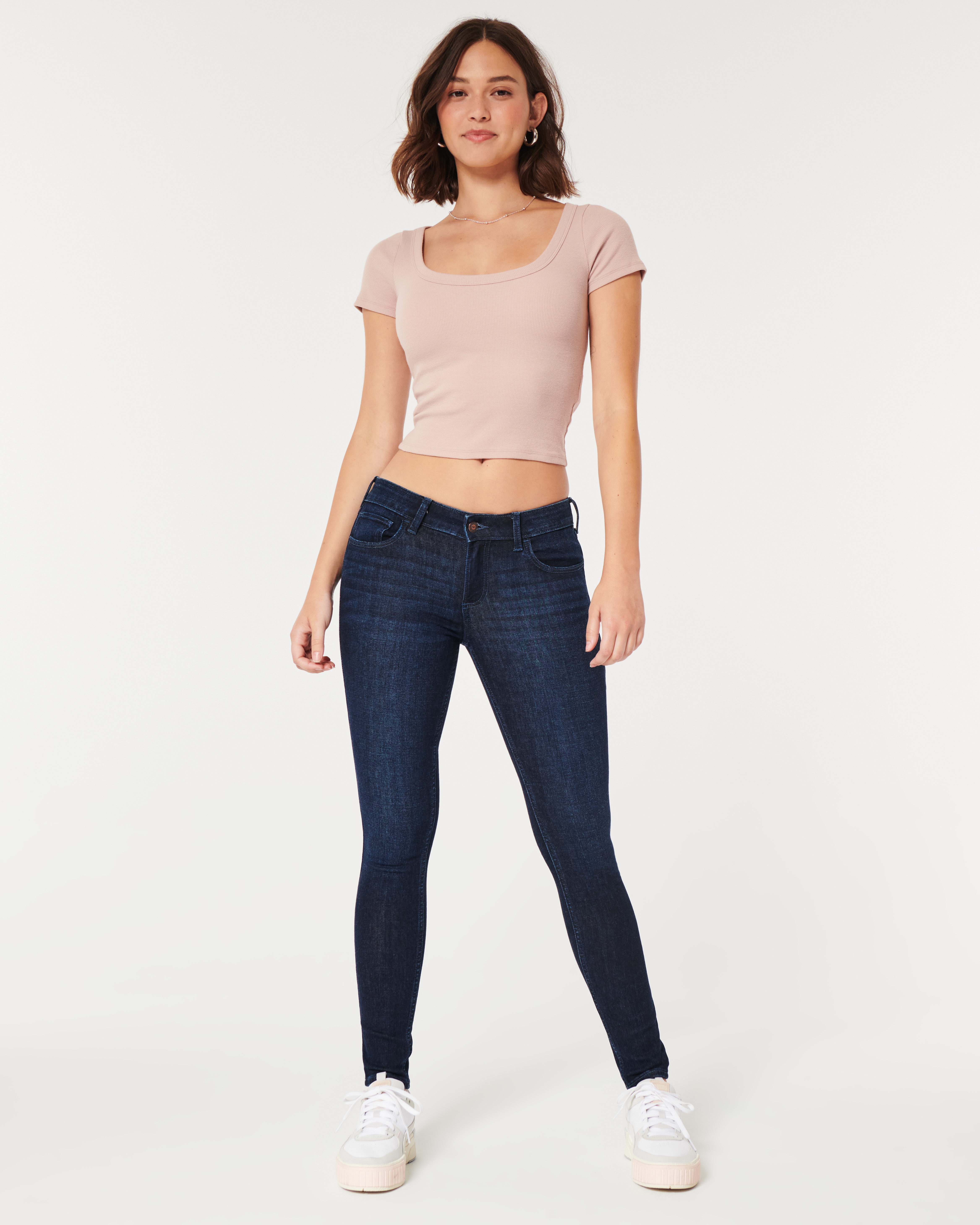 Curvy Low-Rise Dark Wash Super Skinny Jeans