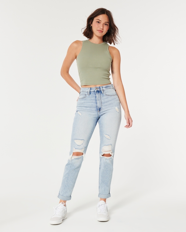 Hollister mom best sale jeans black