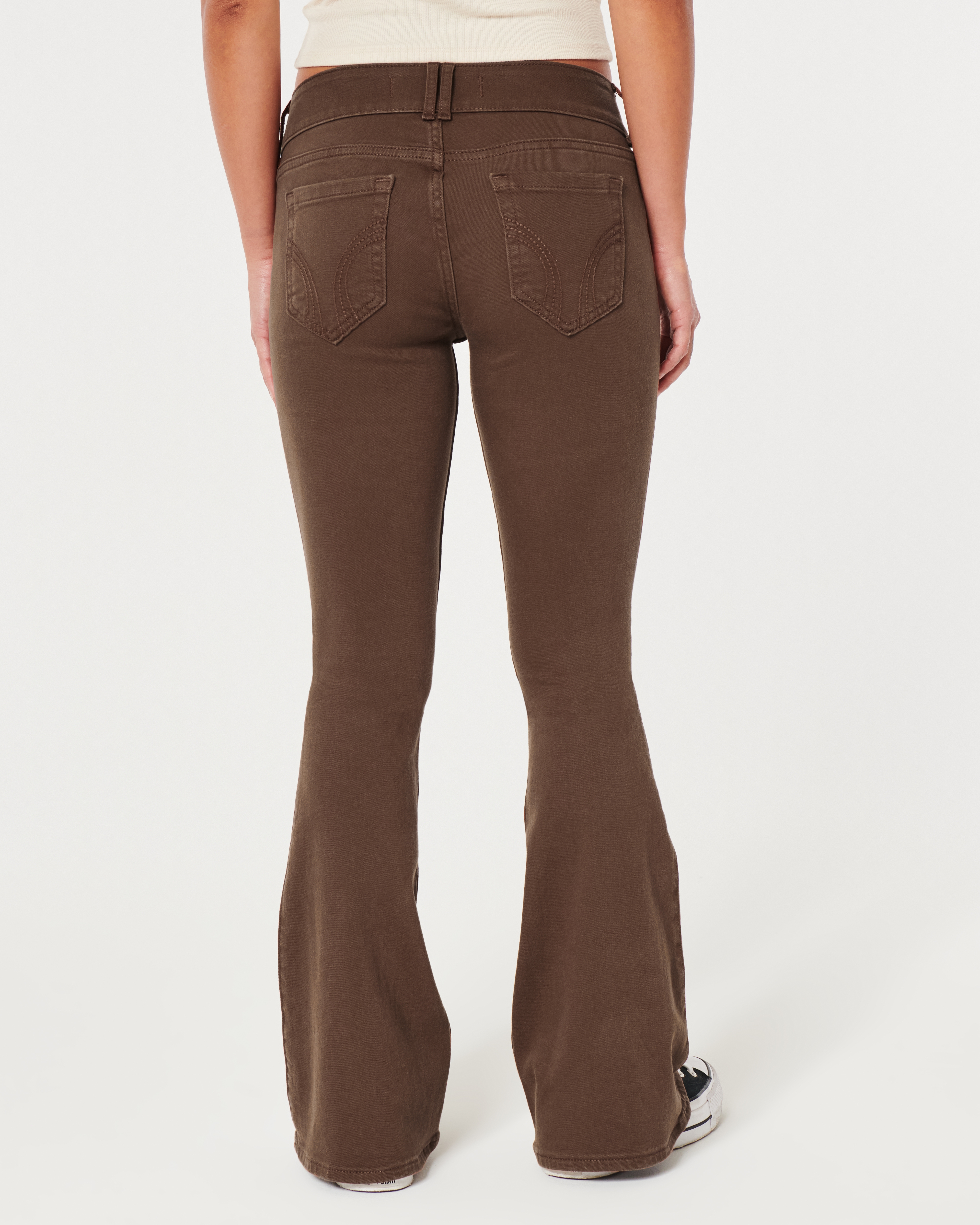 Low-Rise Brown Flare Jeans