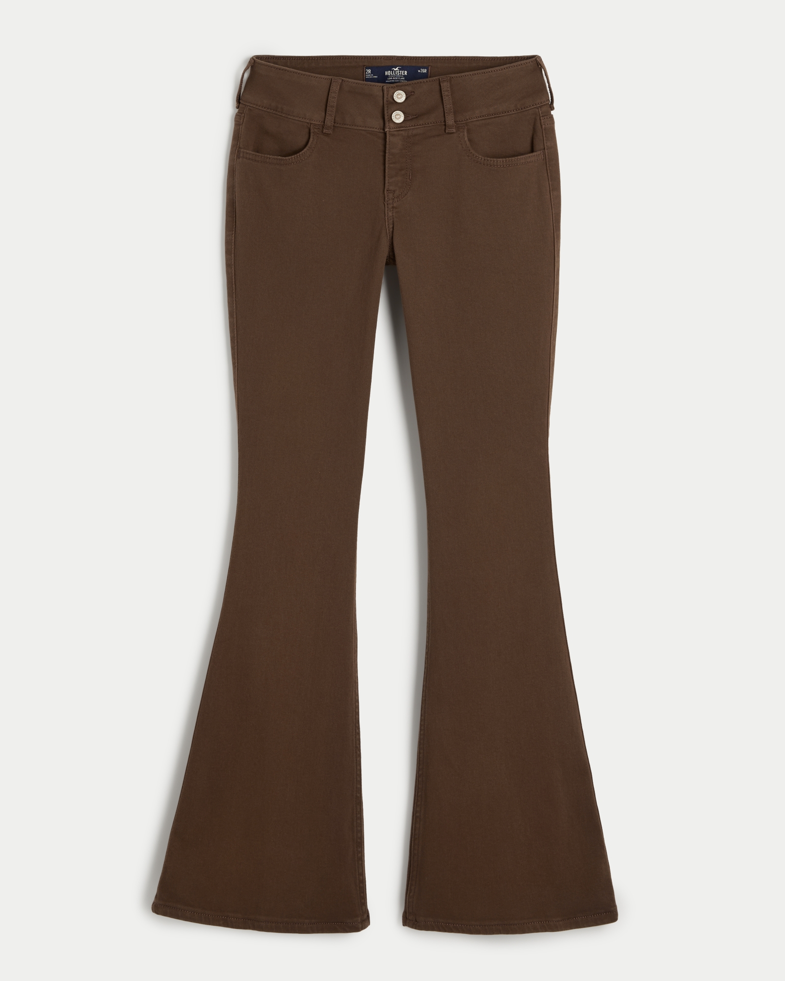 Women's Low-Rise Brown Flare Jeans, Women's Clearance