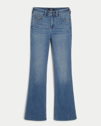 Dames Bootcut jeans met halfhoge taille en in een medium wassing