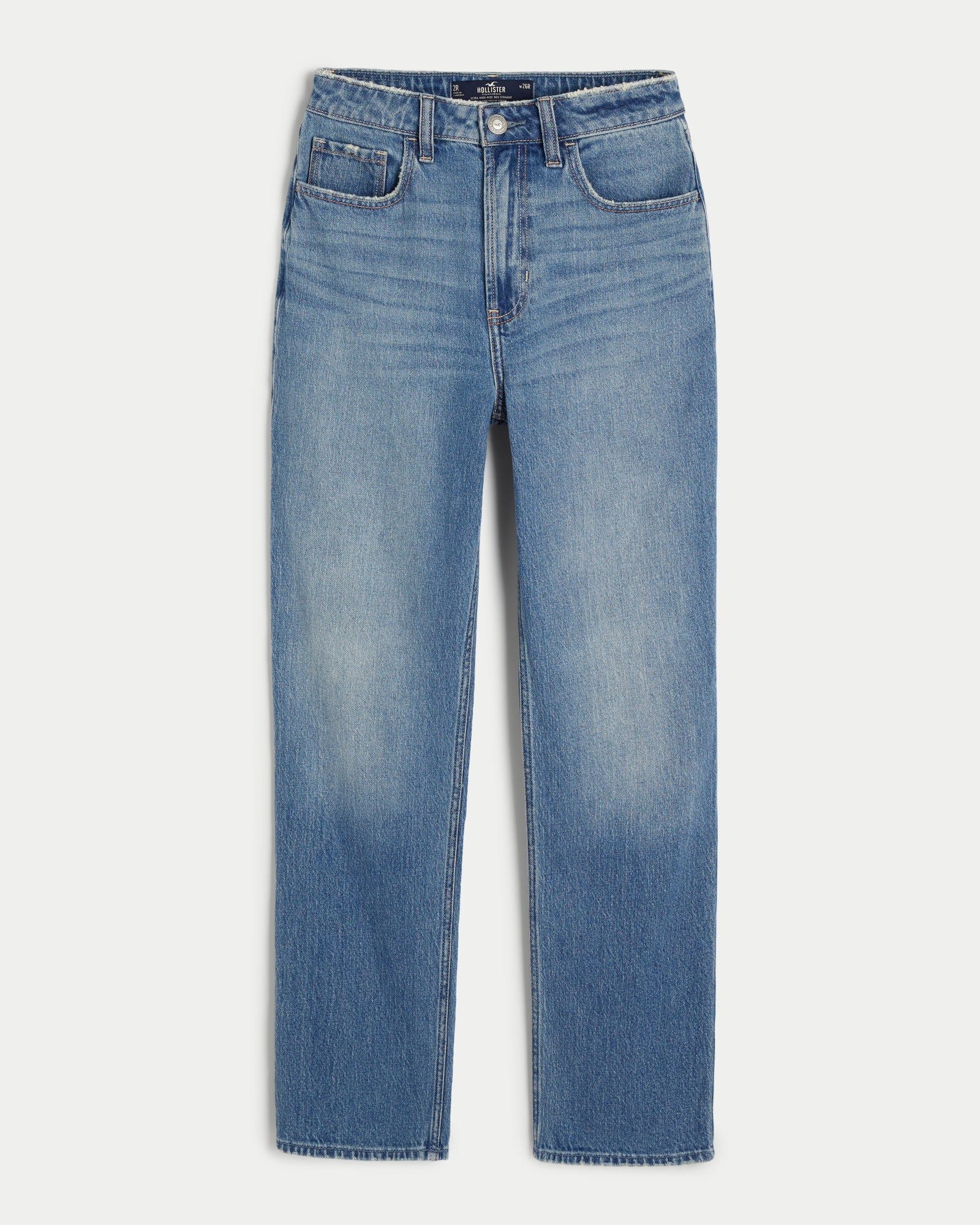 Hollister Ultra High Rise Stacked Vintage Straight Jeans