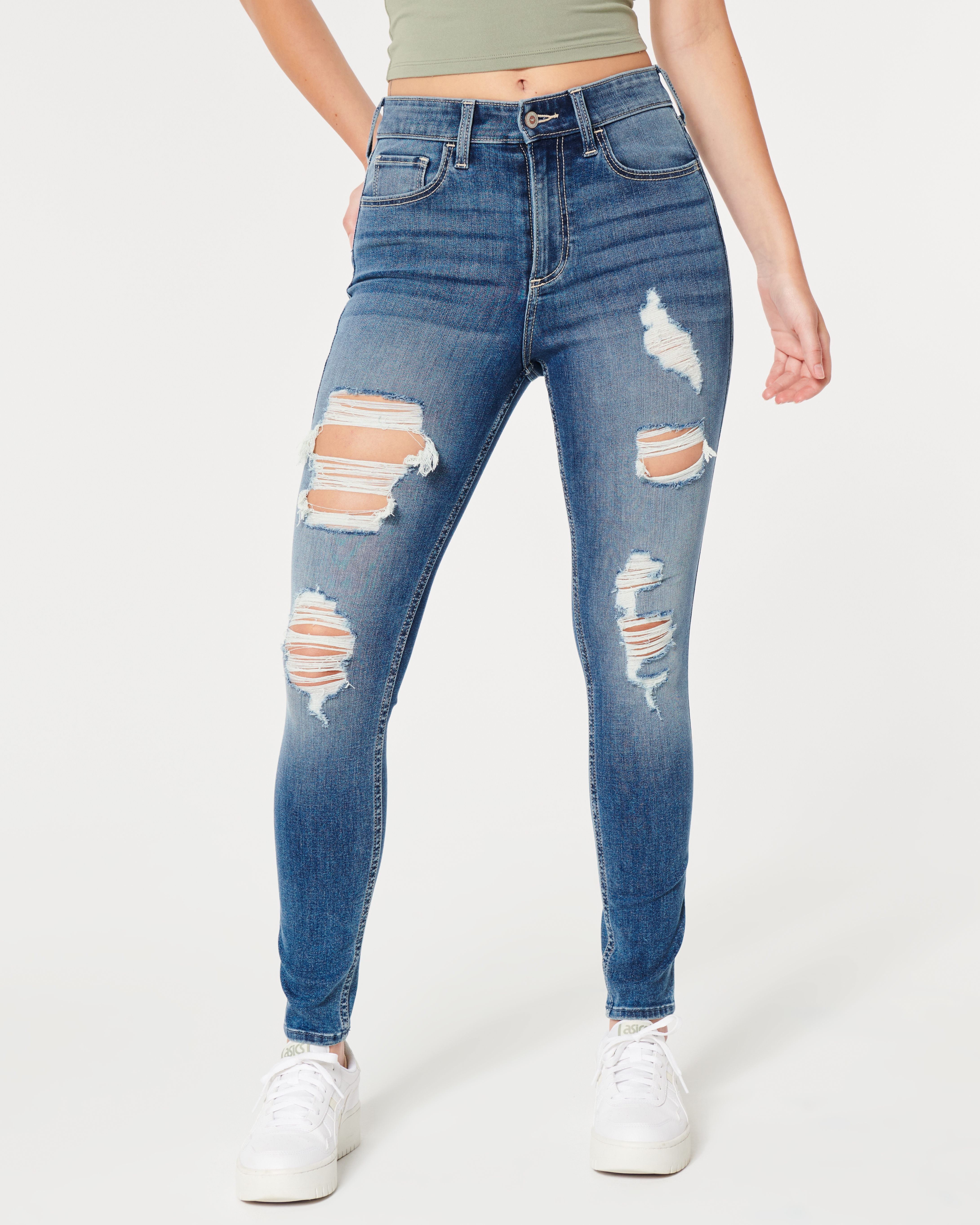 High rise super skinny jeans hollister best sale