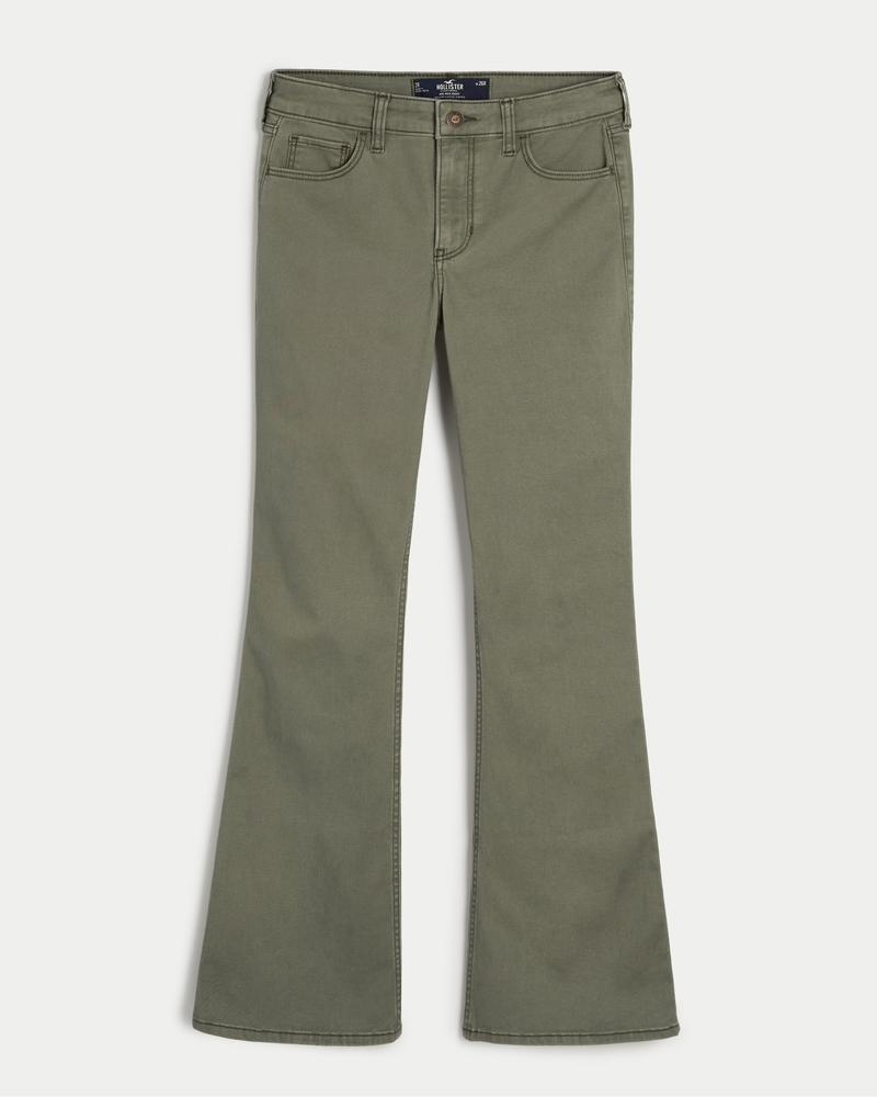 Olive green stretch store jeans