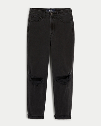 Black mom jeans hollister online