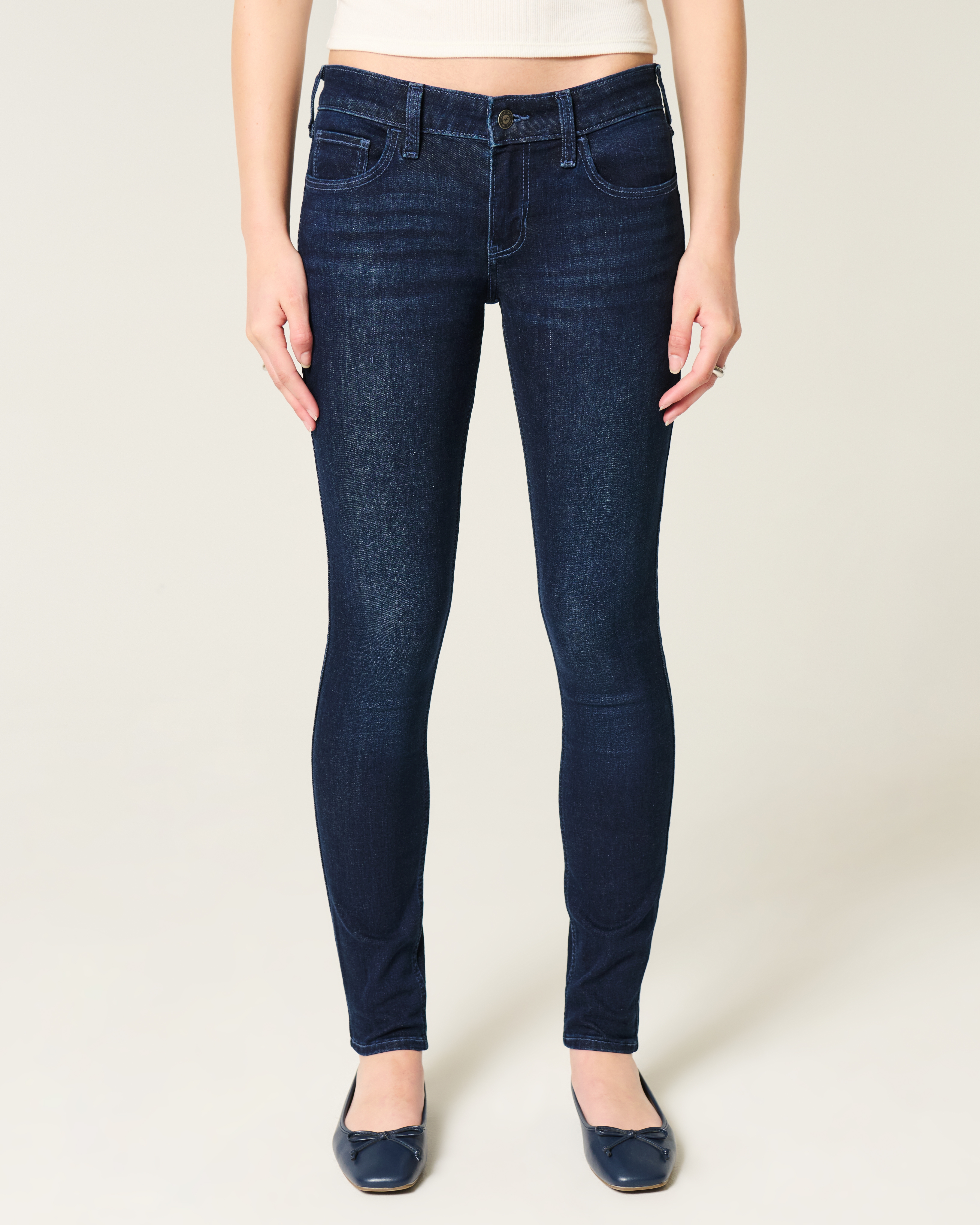 Low-Rise Dark Wash Super Skinny Jeans