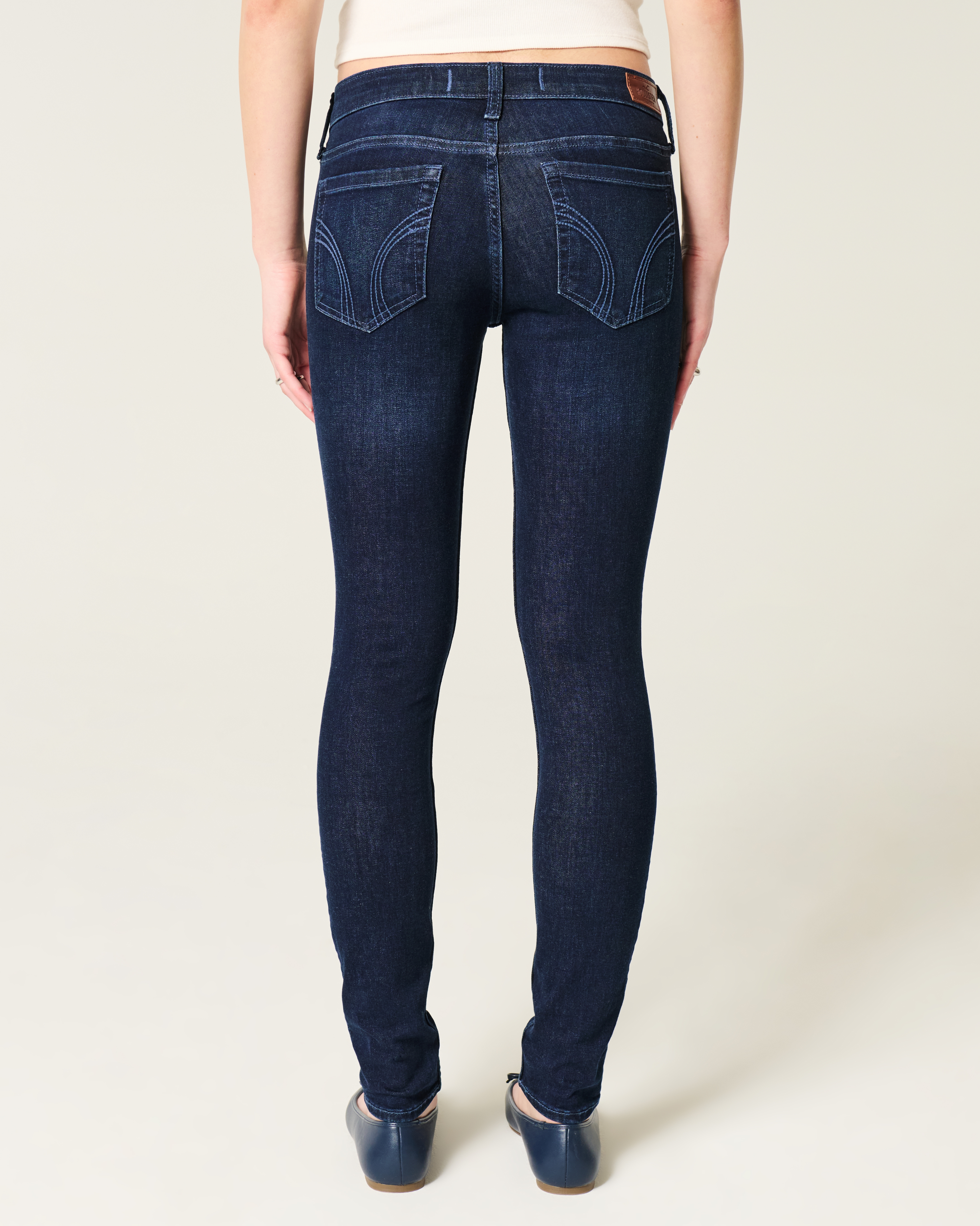 Low-Rise Dark Wash Super Skinny Jeans