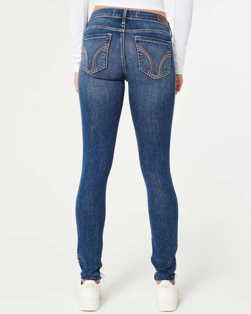 Women's Low-Rise Medium Wash Super Skinny Jeans, Women's Bottoms