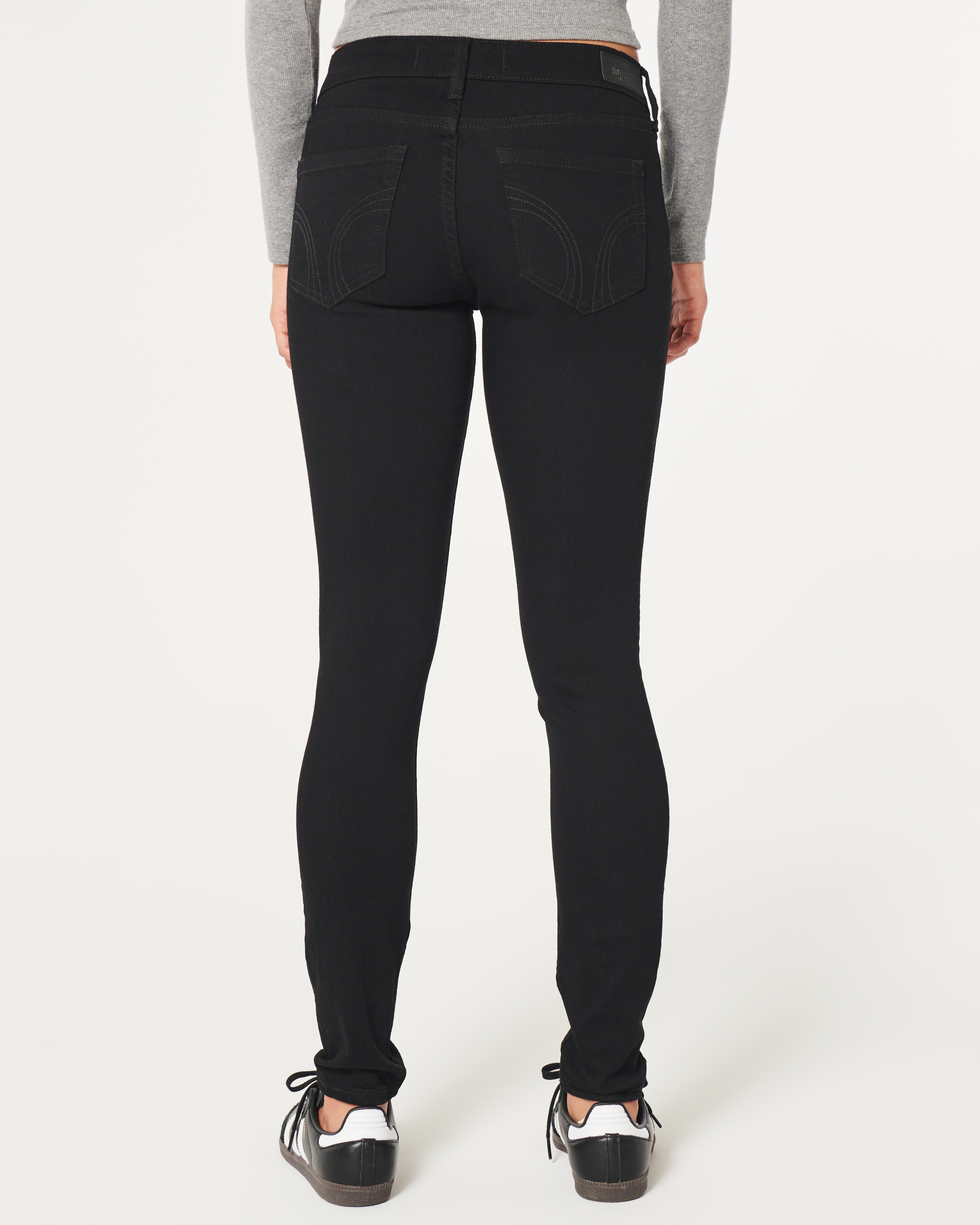 Low-Rise Black Super Skinny Jeans