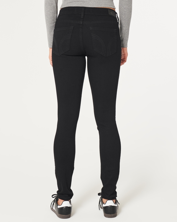 Low-Rise Black Super Skinny Jeans