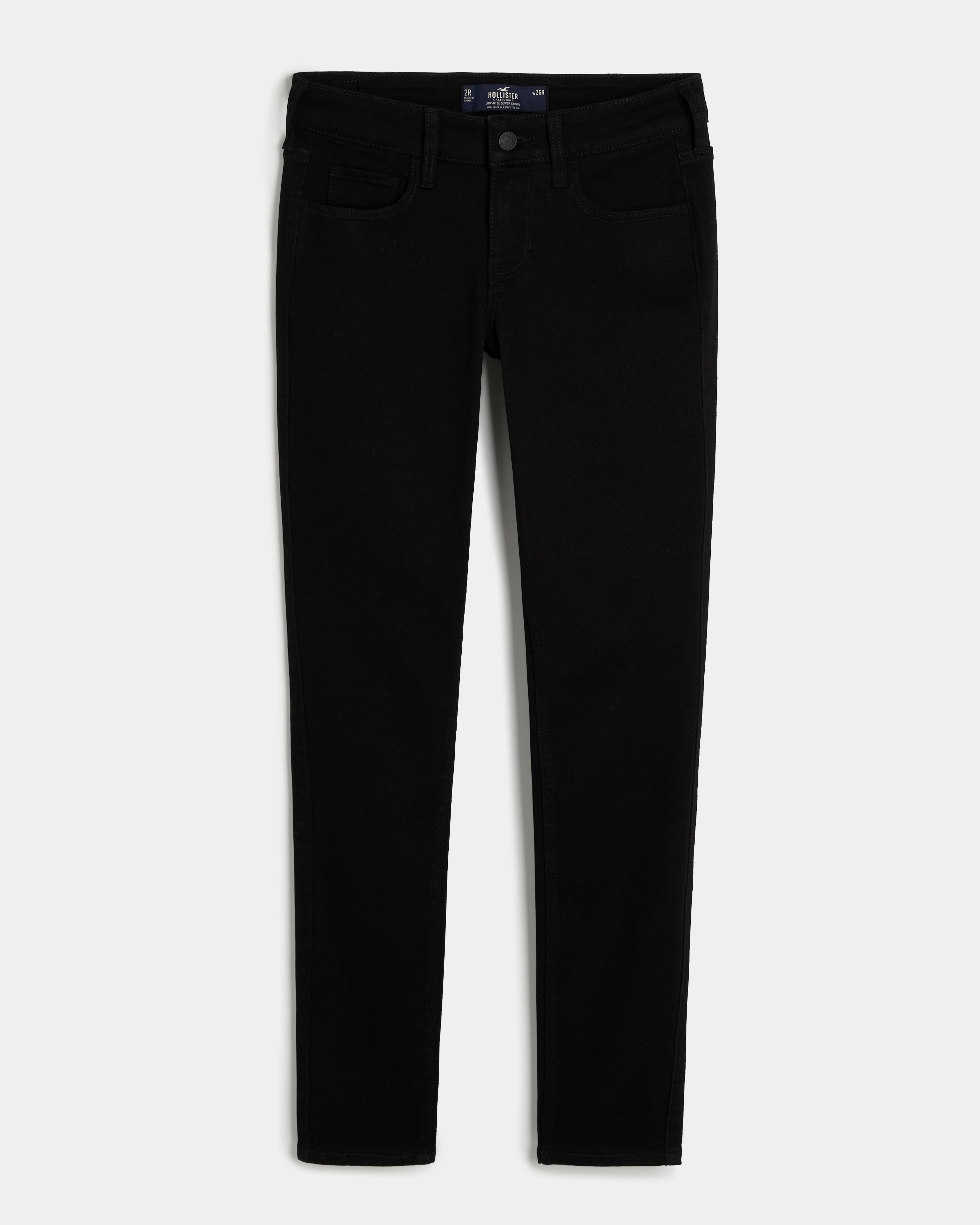 Low-Rise Black Super Skinny Jeans