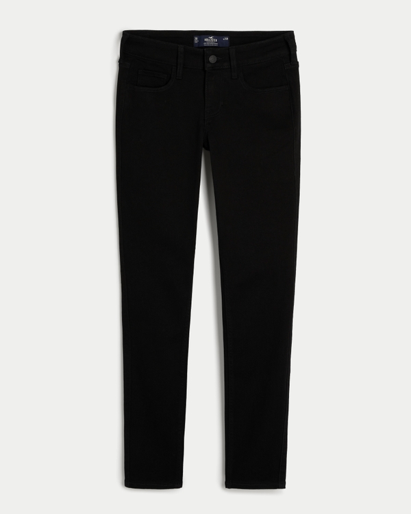 Low-Rise Black Super Skinny Jeans