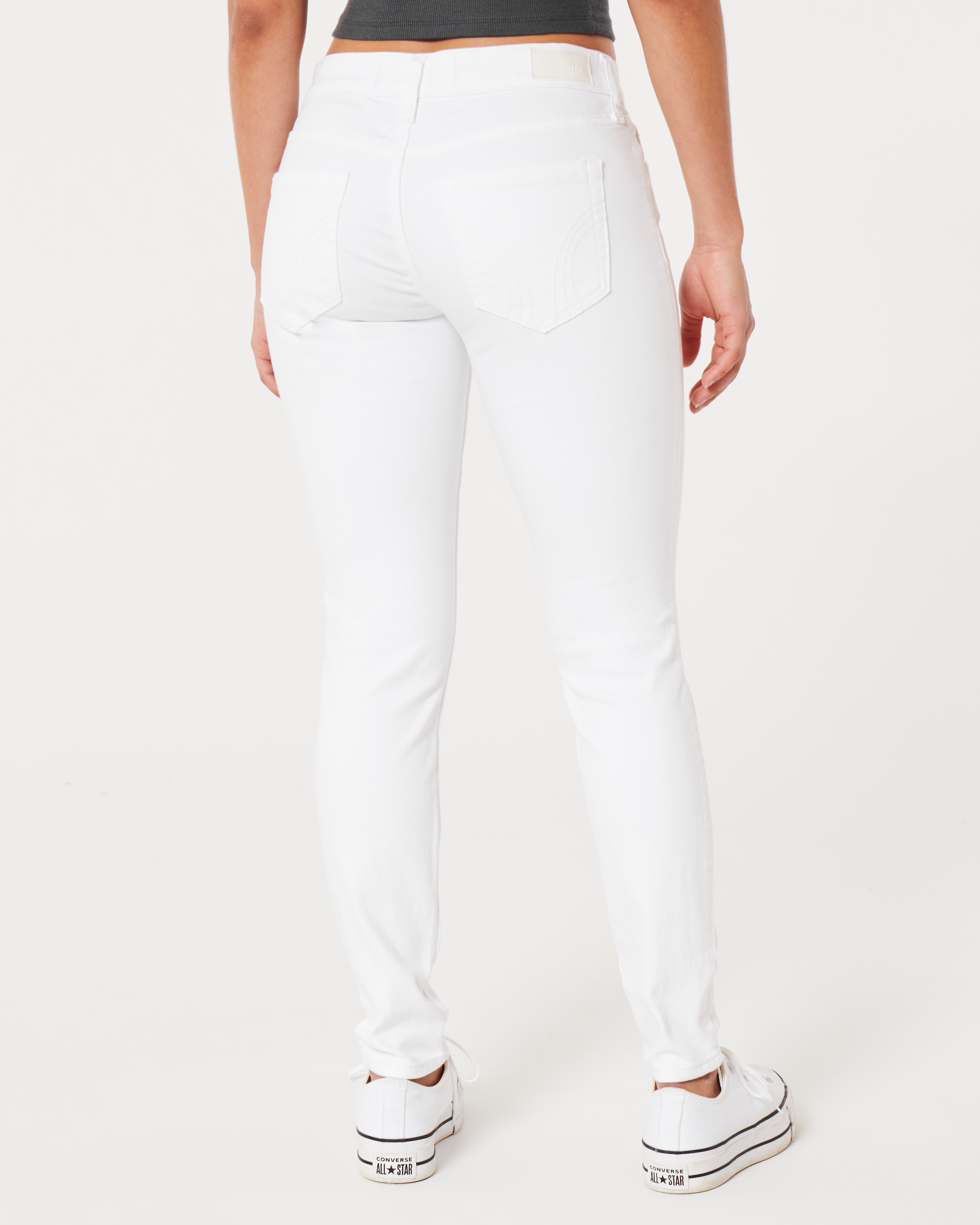 Hollister white skinny clearance jeans