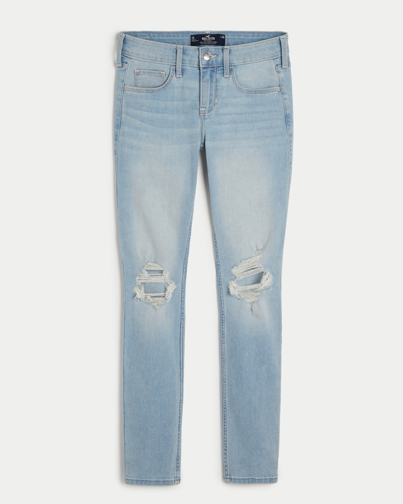 Hollister light discount wash ripped jeans