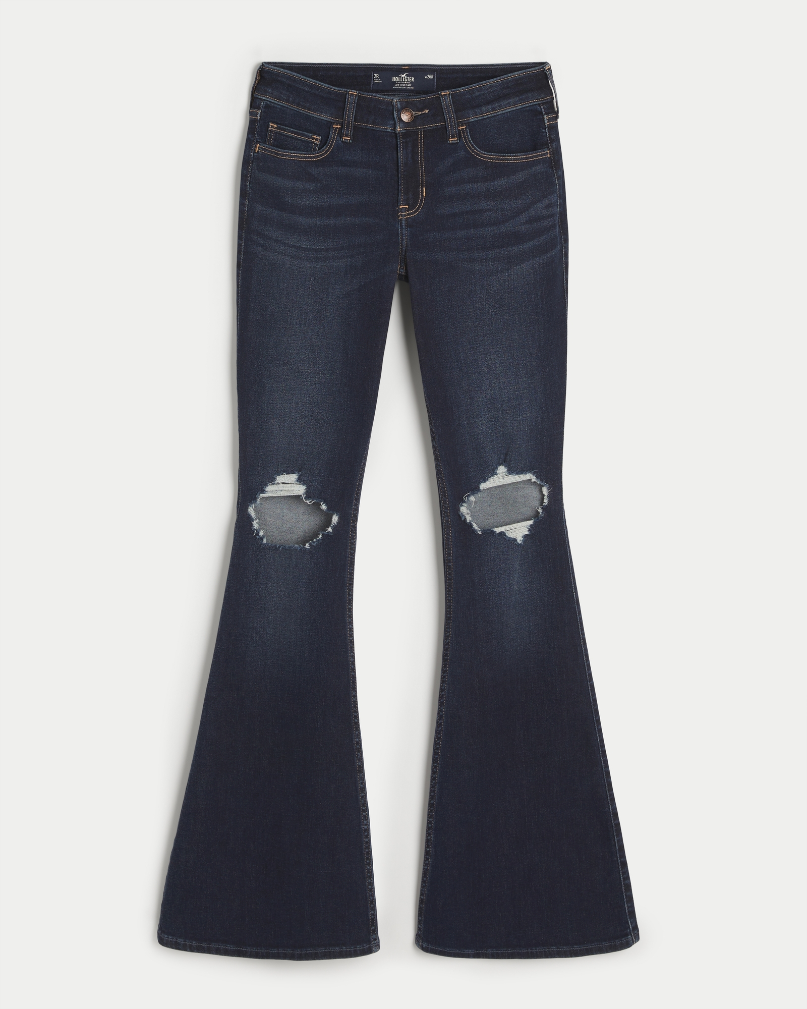 Hollister Low-rise medium wash flare jeans