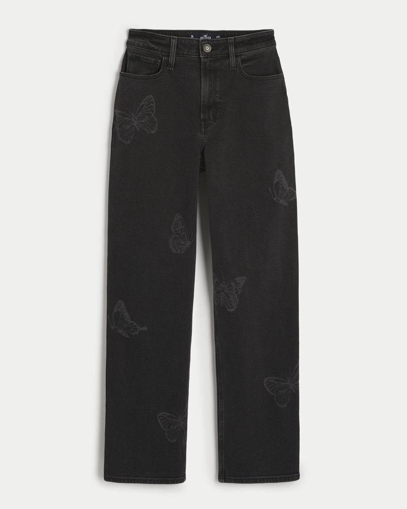 Women's Ultra High-Rise Black Dad Jeans