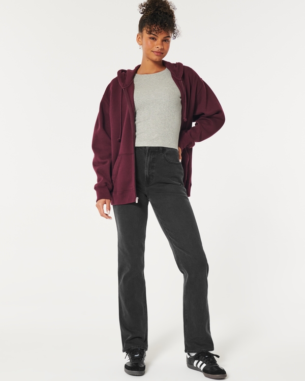 Women's Ultra High-Rise Black Dad Jeans - Hollister Co.
