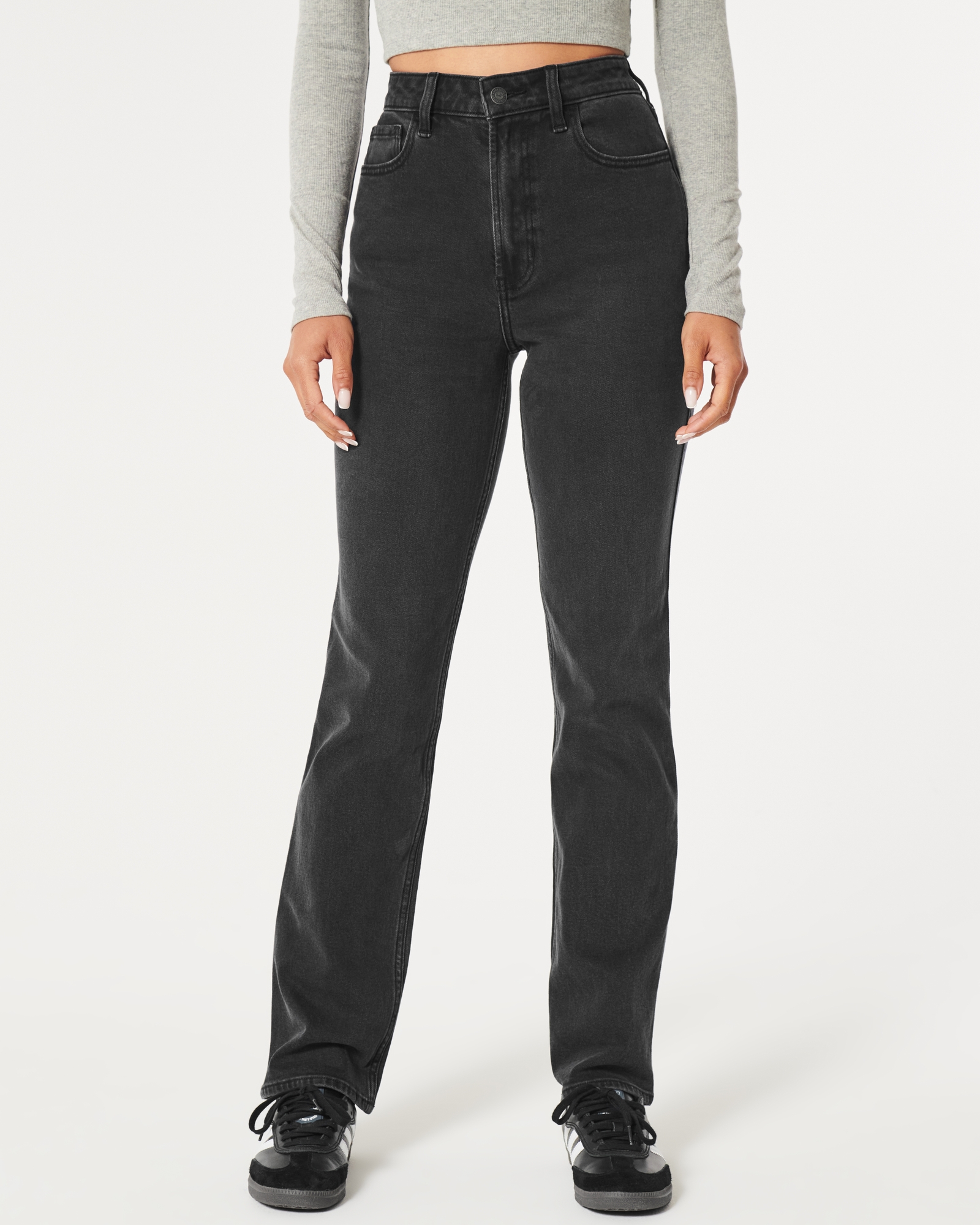 Hollister Ultra Rise Straight Leg Black Leather Pants Size 31 - $17 (71%  Off Retail) - From Julia