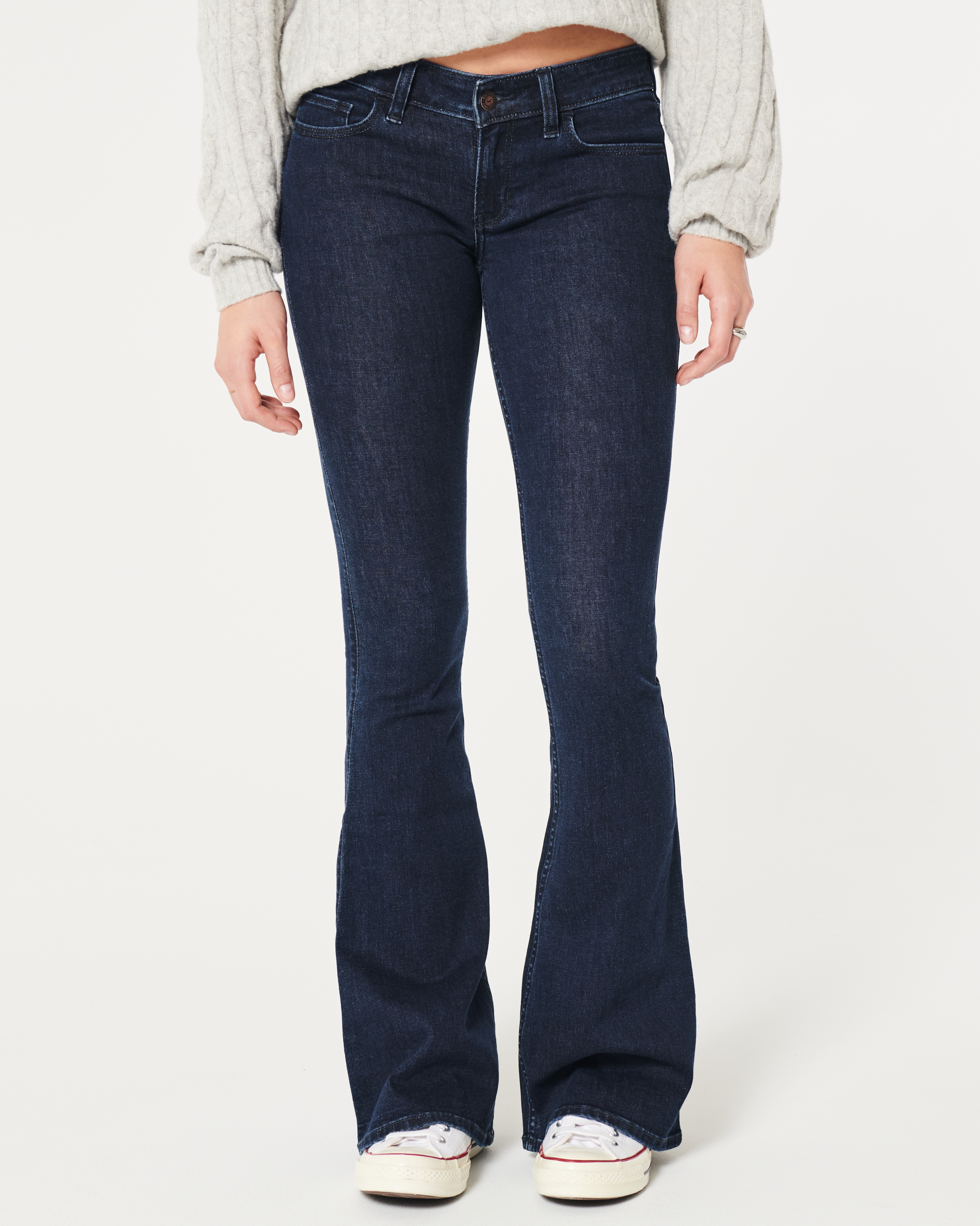 Women's Low-Rise Dark Wash Flare Jeans | Women's Bottoms