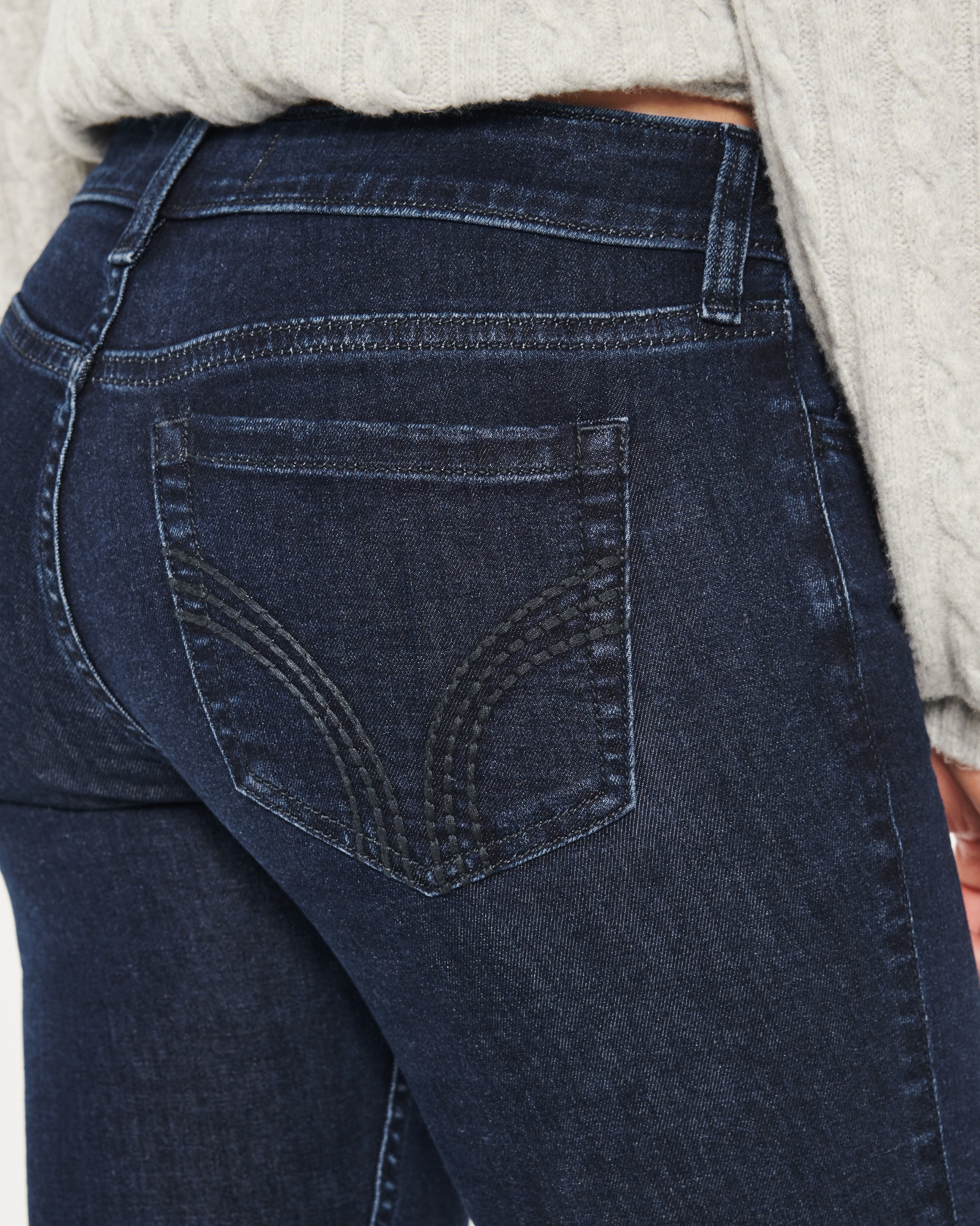 Women's Low-Rise Dark Wash Flare Jeans, Women's Clearance