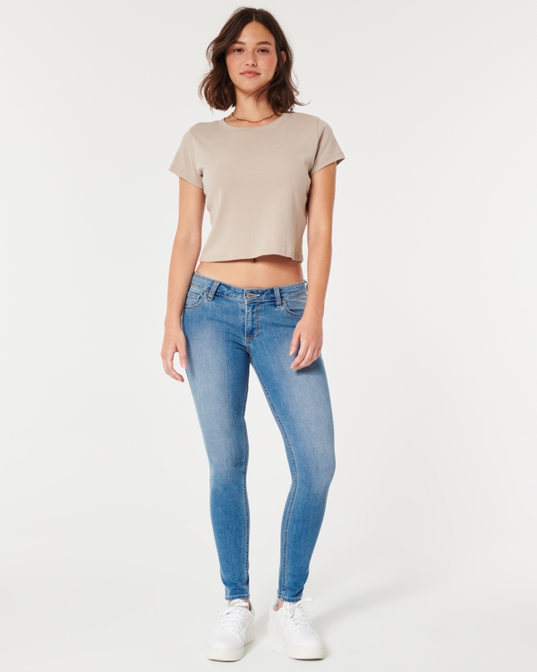 Curvy Low-Rise Medium Wash Super Skinny Jeans