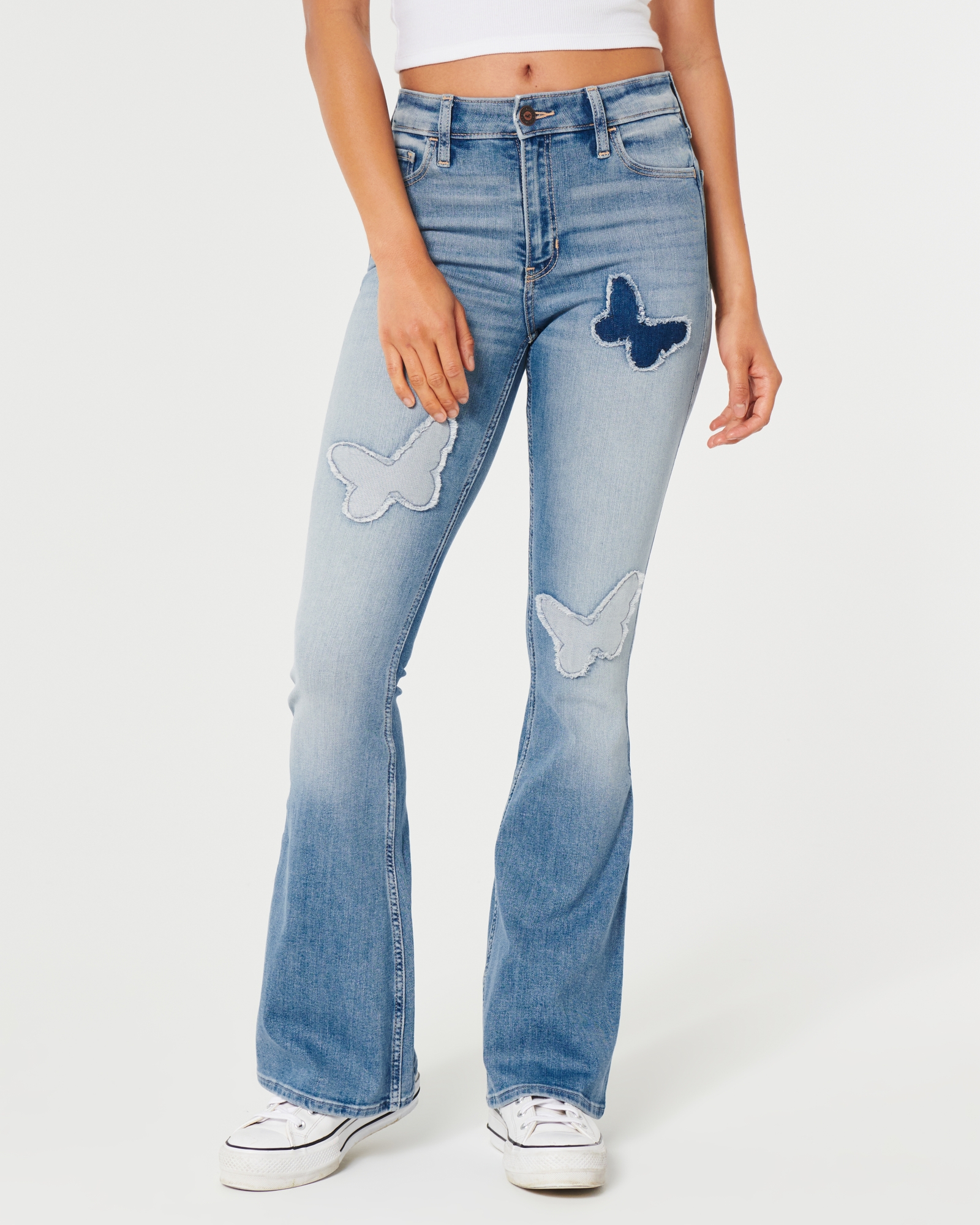 Women's High-Rise Medium Wash Flare Jeans