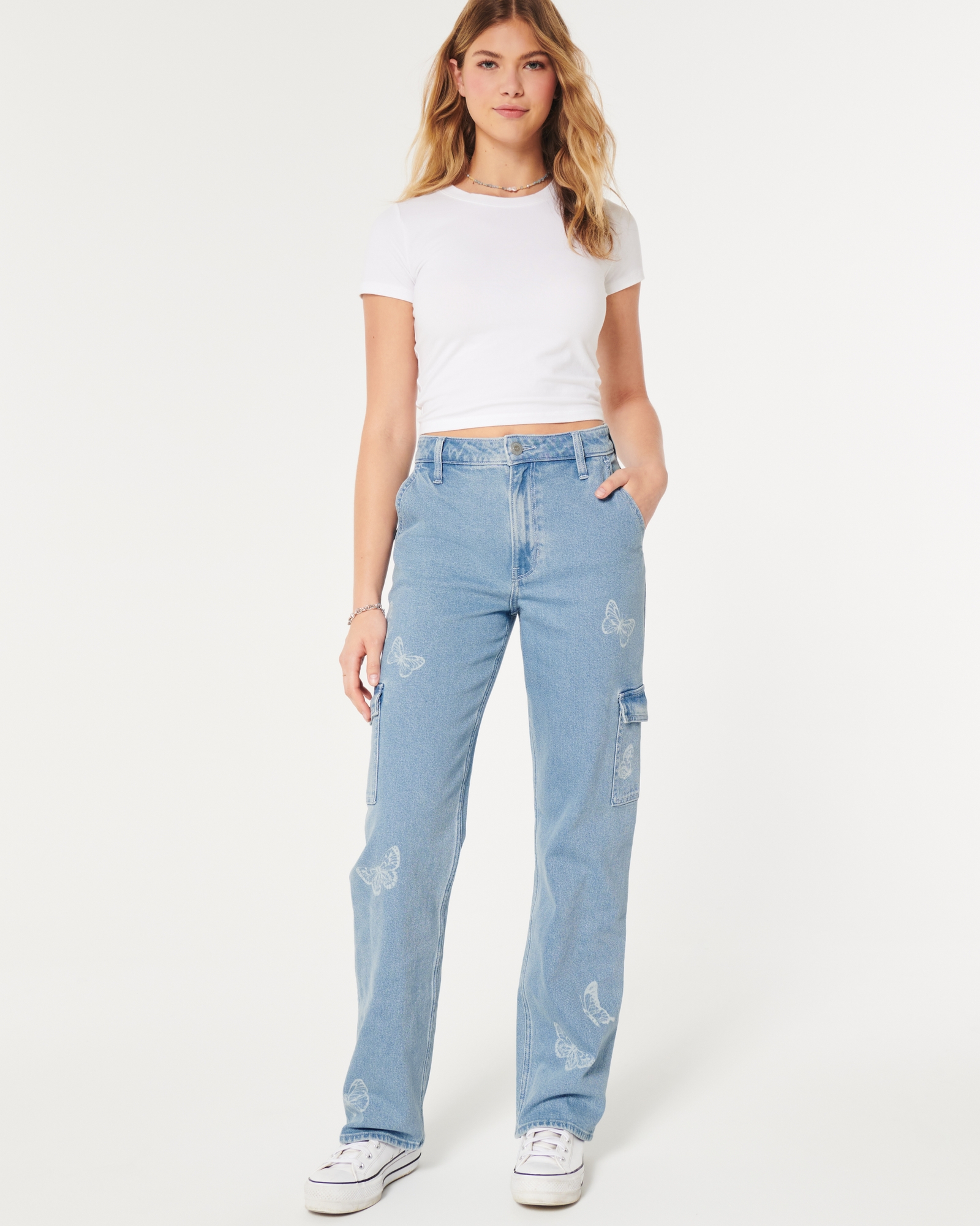 Women's Ultra High-Rise Light Wash Dad Jeans