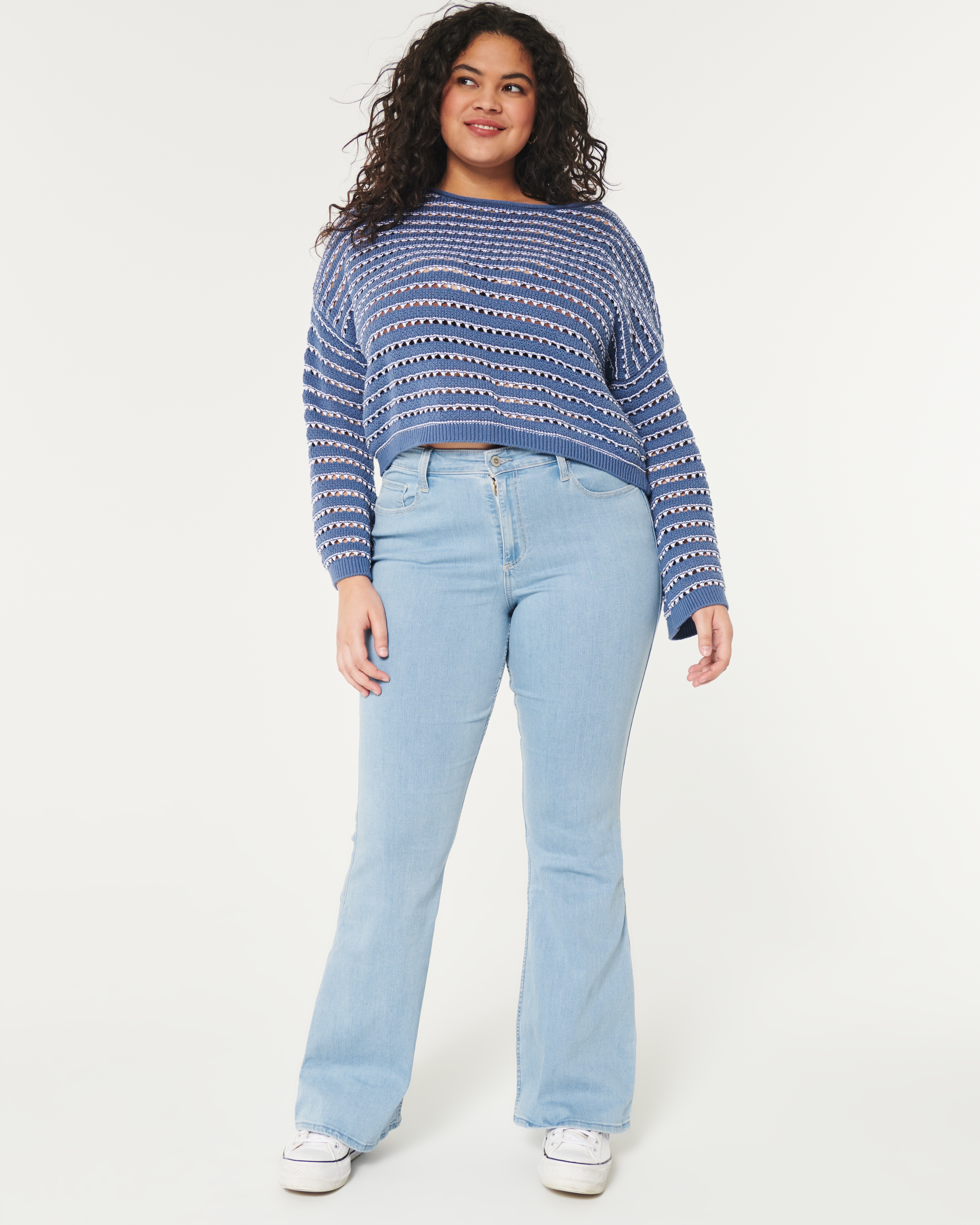 Curvy High-Rise Light Wash Flare Jeans
