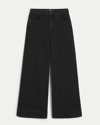 Women's Ultra High-Rise Black Wide-Leg Jeans | Women's Sale ...