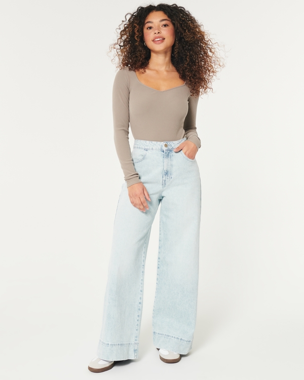 Women's Low-Rise Light Wash Baggy Jeans - Hollister Co.