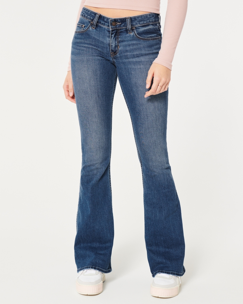 Hollister LOW-RISE DARK WASH FLARE JEANS