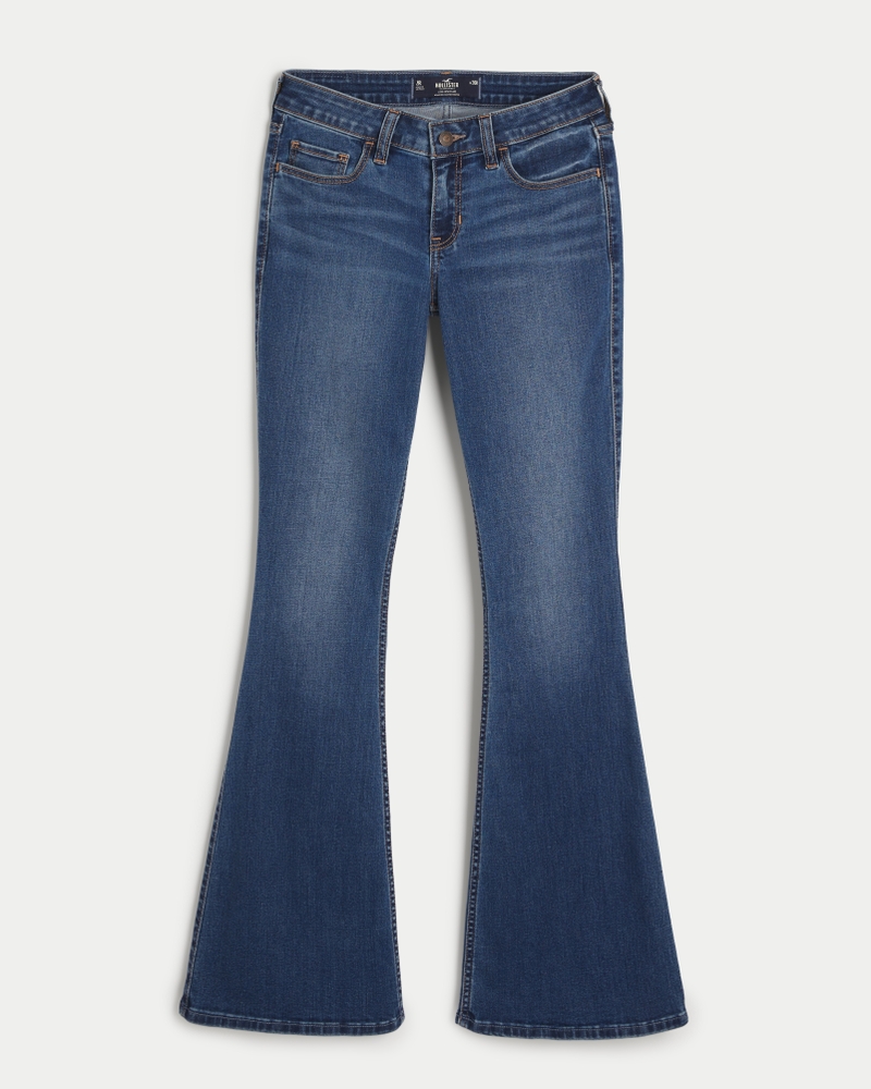 Low-Rise Dark Wash Flare Jeans