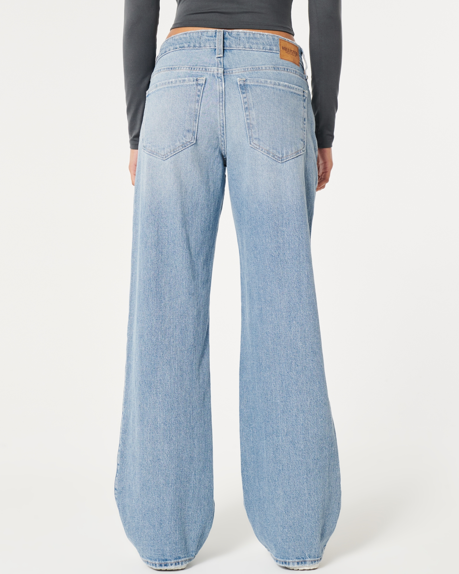 Women's Low-Rise Light Wash Baggy Jeans, Women's Bottoms