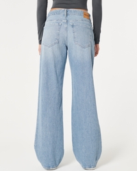 Women's Low-Rise Light Wash Baggy Jeans, Women's Bottoms