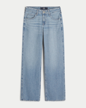Women's Low-Rise Light Wash Baggy Jeans | Women's Bottoms | HollisterCo.com
