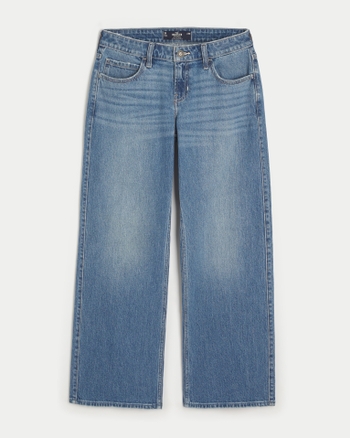 Women's Low-Rise Medium Wash Baggy Jeans | Women's Sale | HollisterCo.com