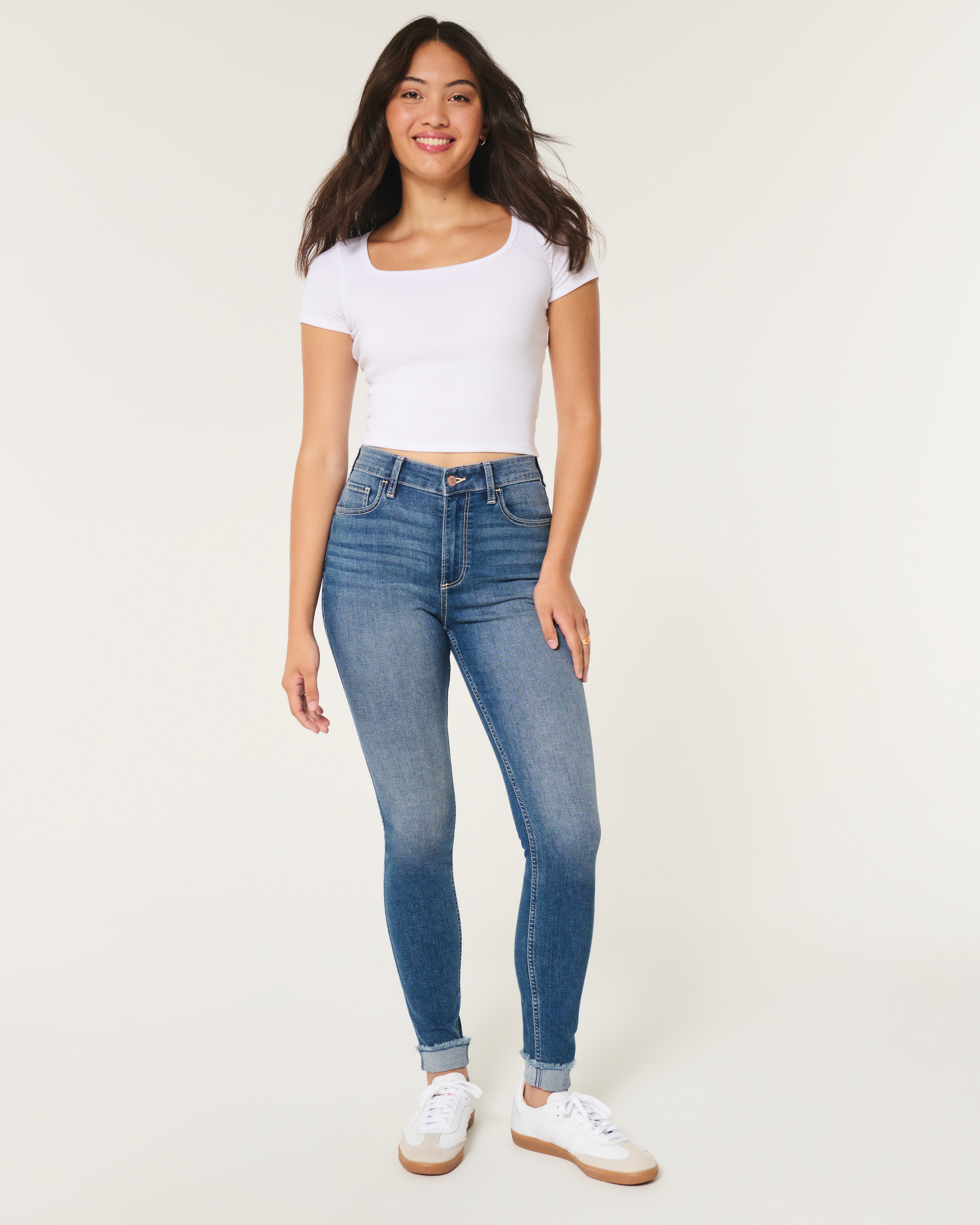 Women s Curvy High Rise Medium Wash Super Skinny Jeans in Medium Size 8 R 9 R 29W from Hollister