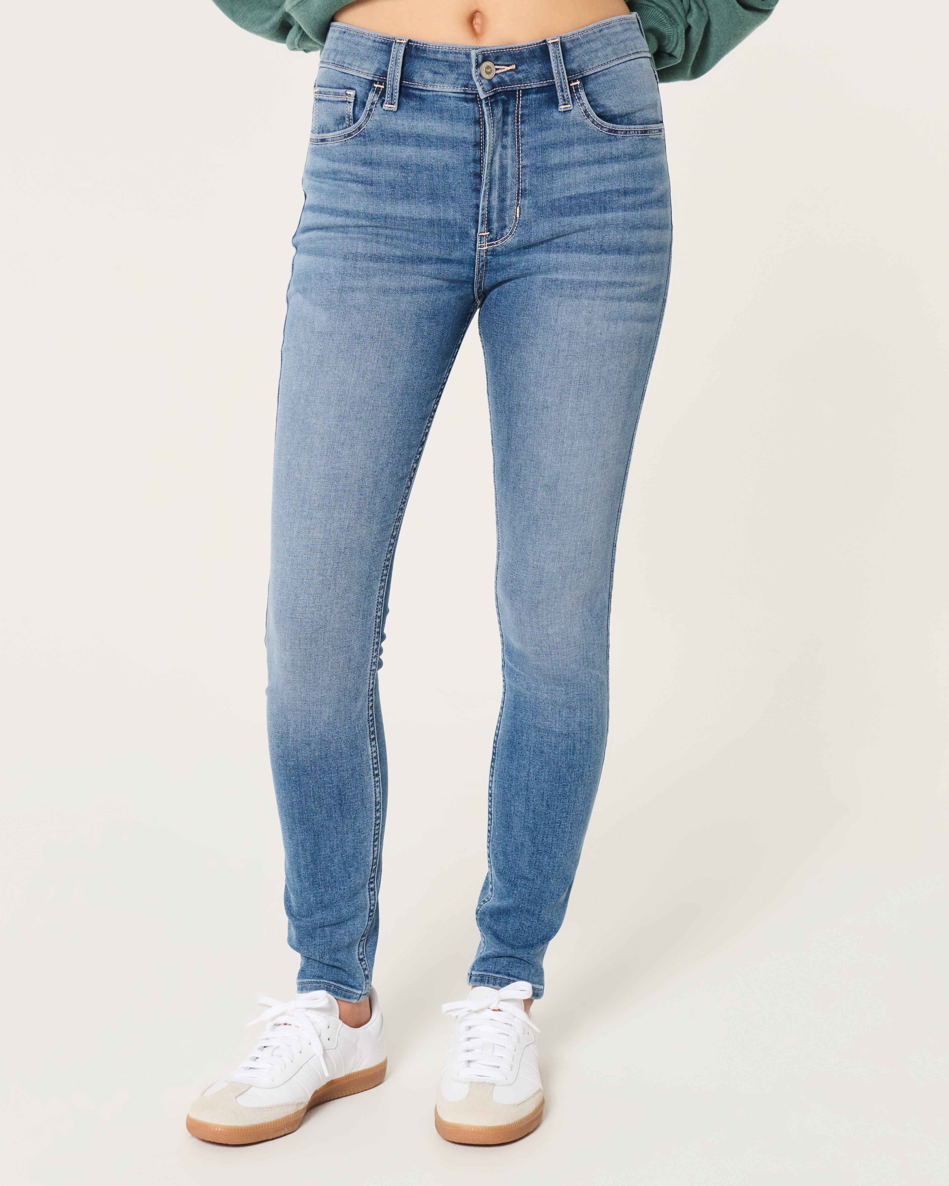 High-Rise Medium Wash Super Skinny Jeans