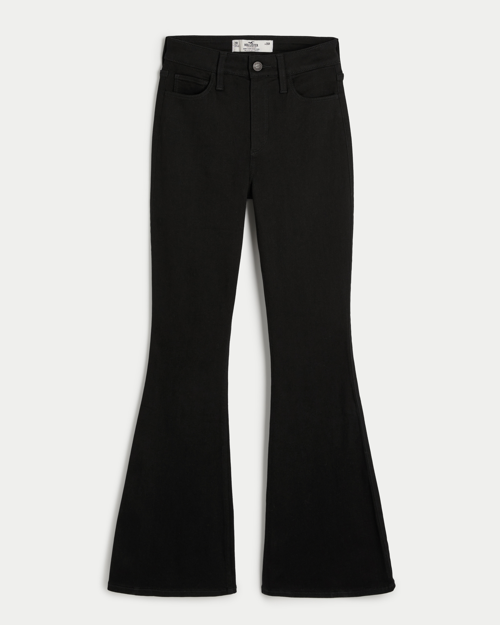 Women's Curvy High-Rise Black Flare Jeans
