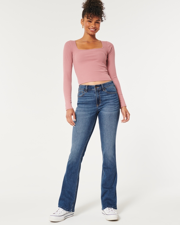 Hollister Low-rise Medium Wash Boot Jeans in Blue