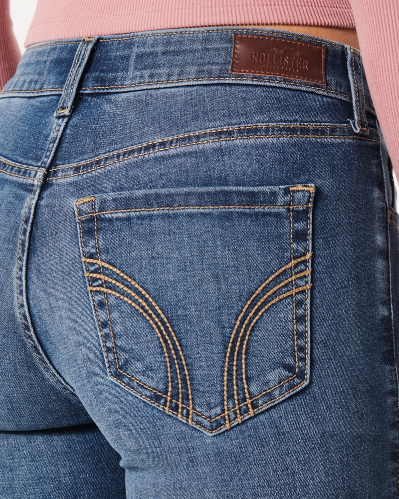 Hollister Light Wash Floral Embroidered Pocket Skinny Jeans Women's Si -  beyond exchange