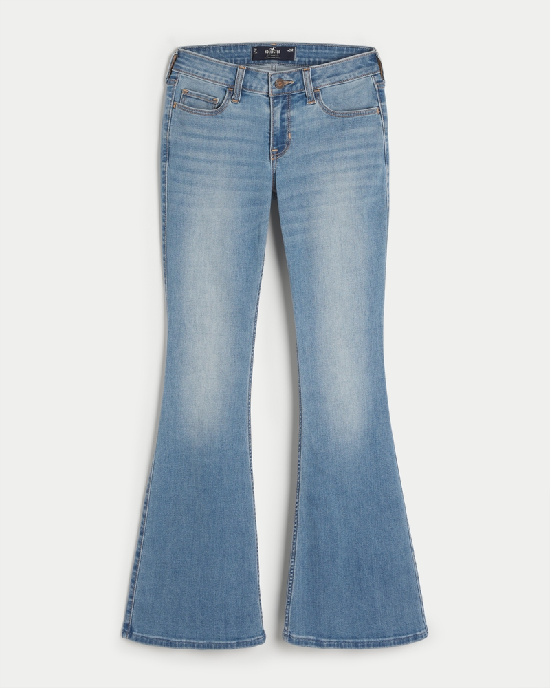 Women's Low-Rise Medium Wash Flare Jeans