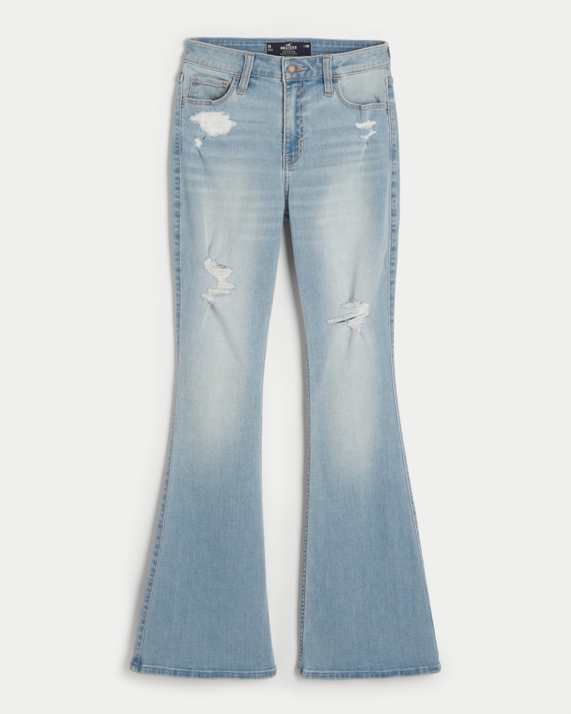 Light wash best sale flare jeans womens