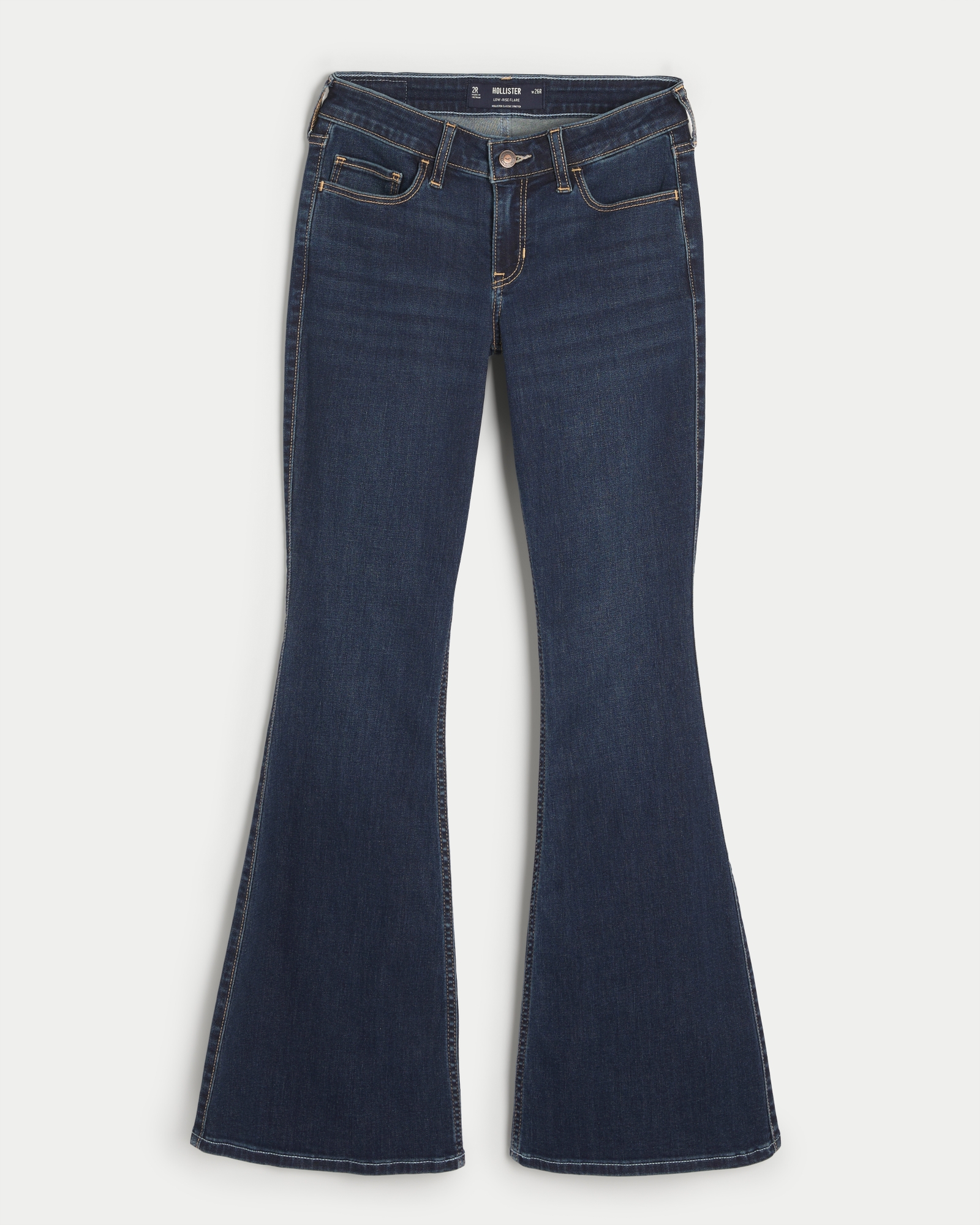 Women's Low-Rise Dark Wash Flare Jeans