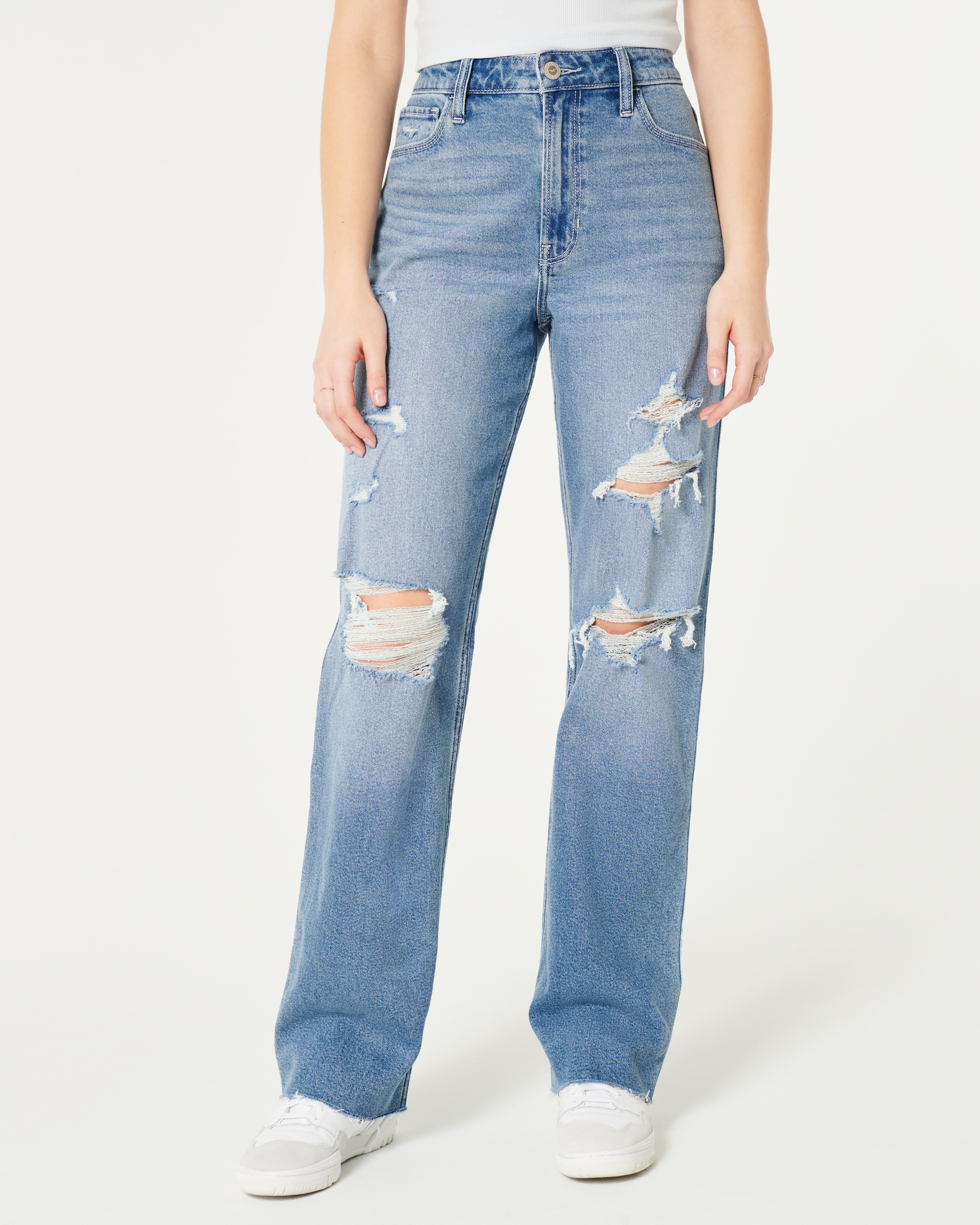 Ripped store dad jeans